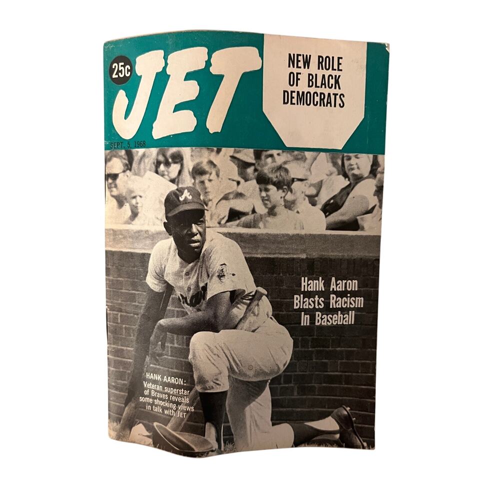 1968 JET Magazine Hank Aaron Blasts Racism Baseball Atlanta Braves Sept 5